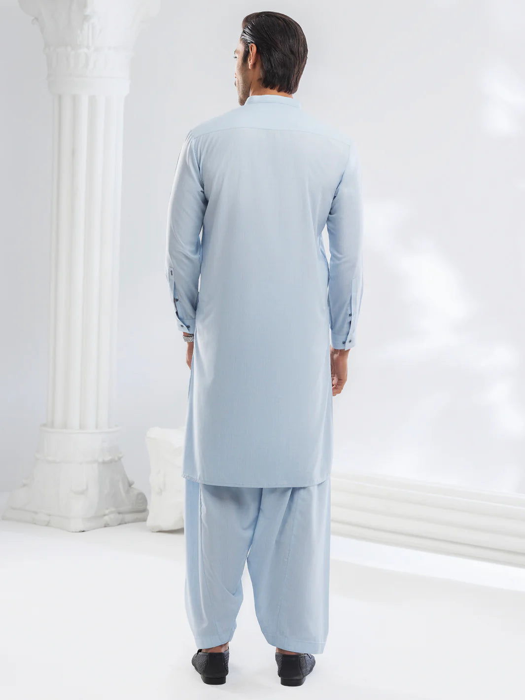 Almirah Light Blue Blended Kameez Shalwar-AL-KS-3163 gulbuy.com