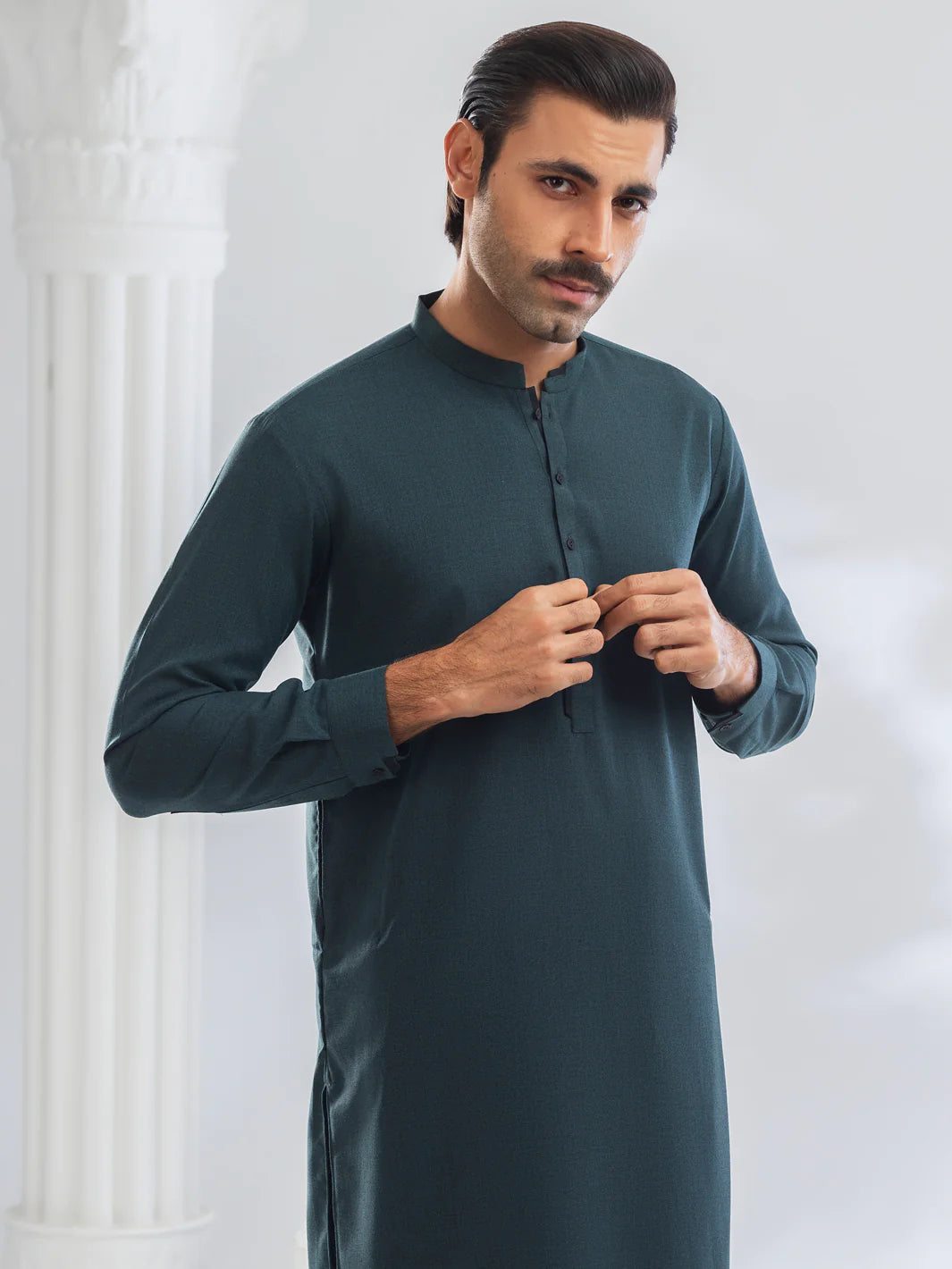 Almirah Green Blended Kameez Shalwar-AL-KS-3173 gulbuy.com