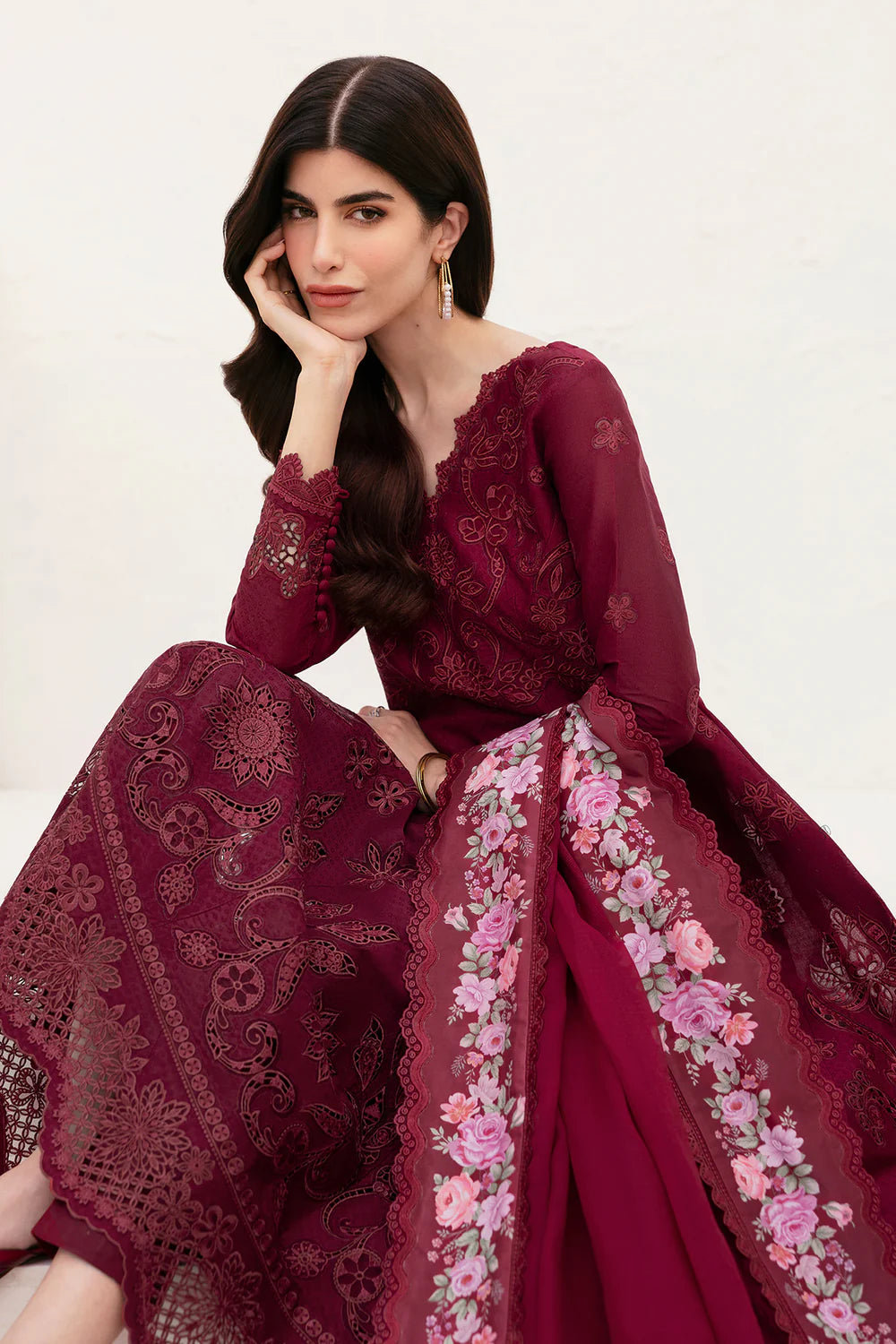 Baroque 3Pc Embroidered Lawn Suit EL-D05 gulbuy.com