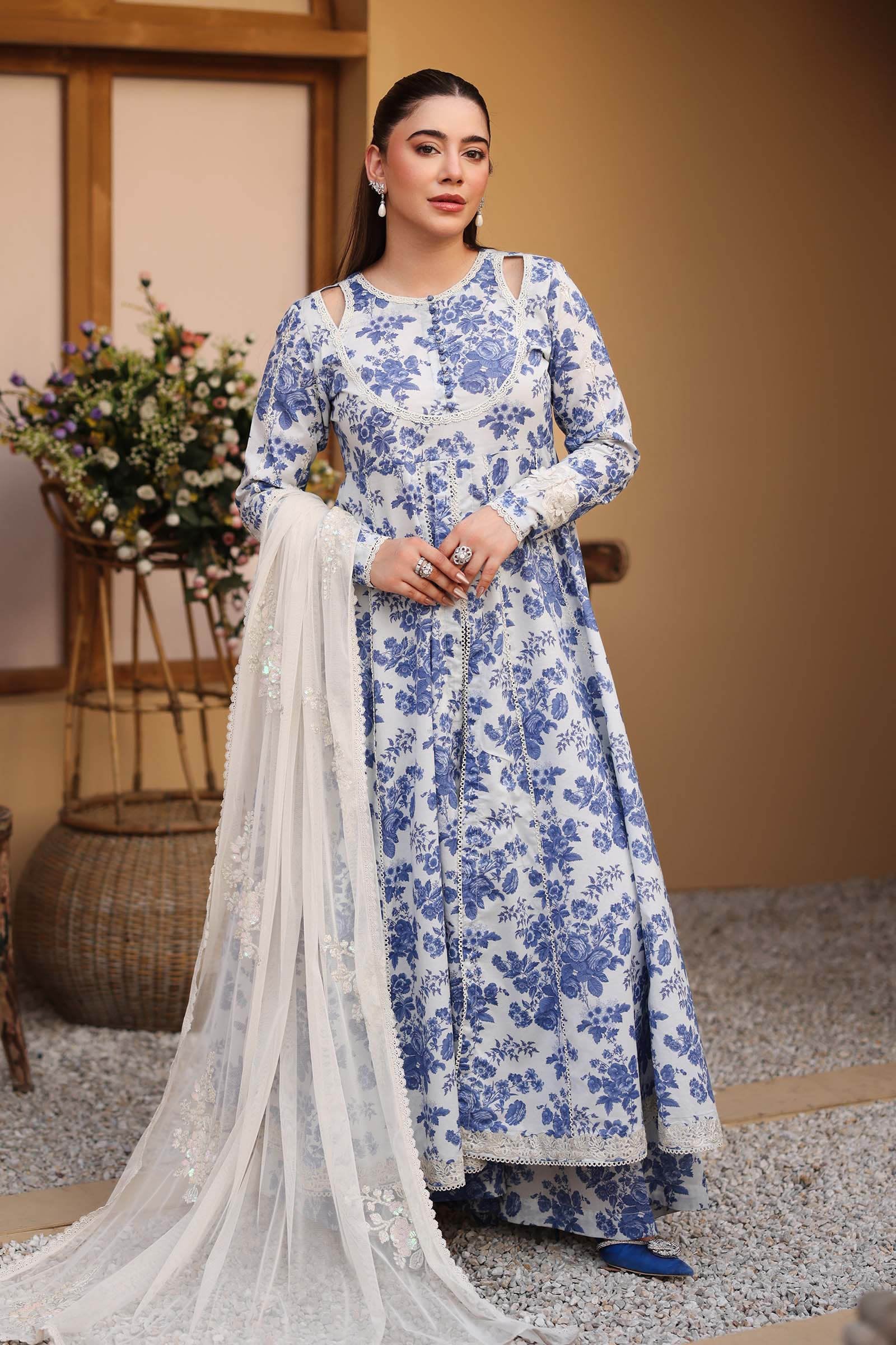 Maria B 3Pc Printed Lawn Suit DW-EA25-87 image 0