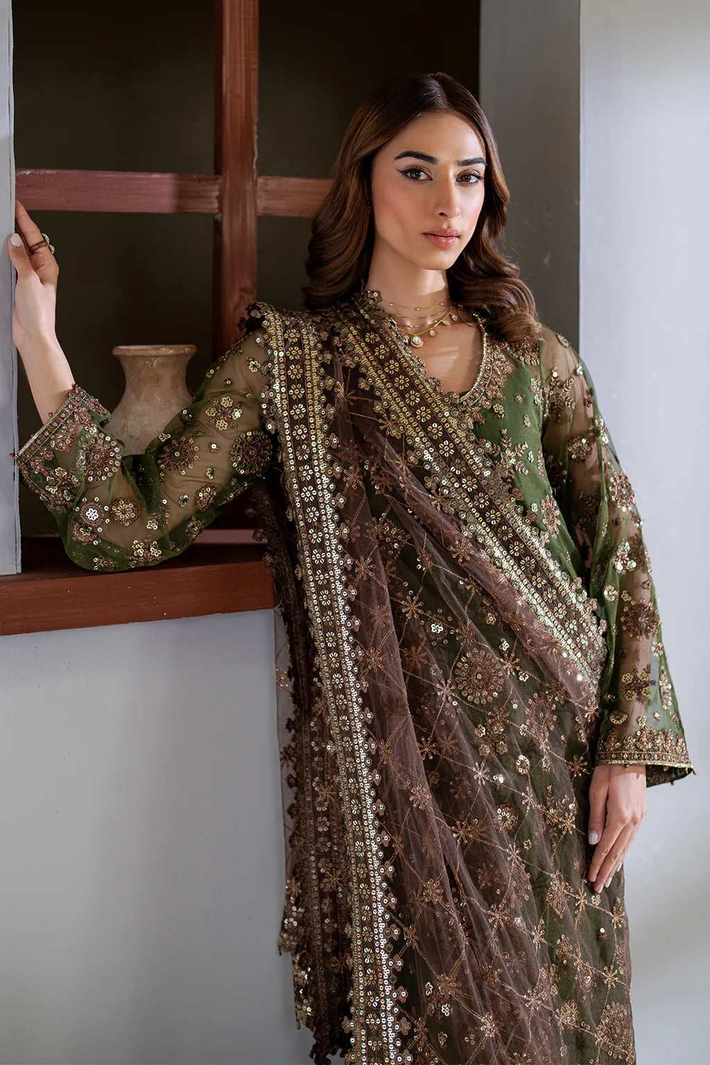 Iznik 3Pc Embroidered Net Suit CC-62 gulbuy.com