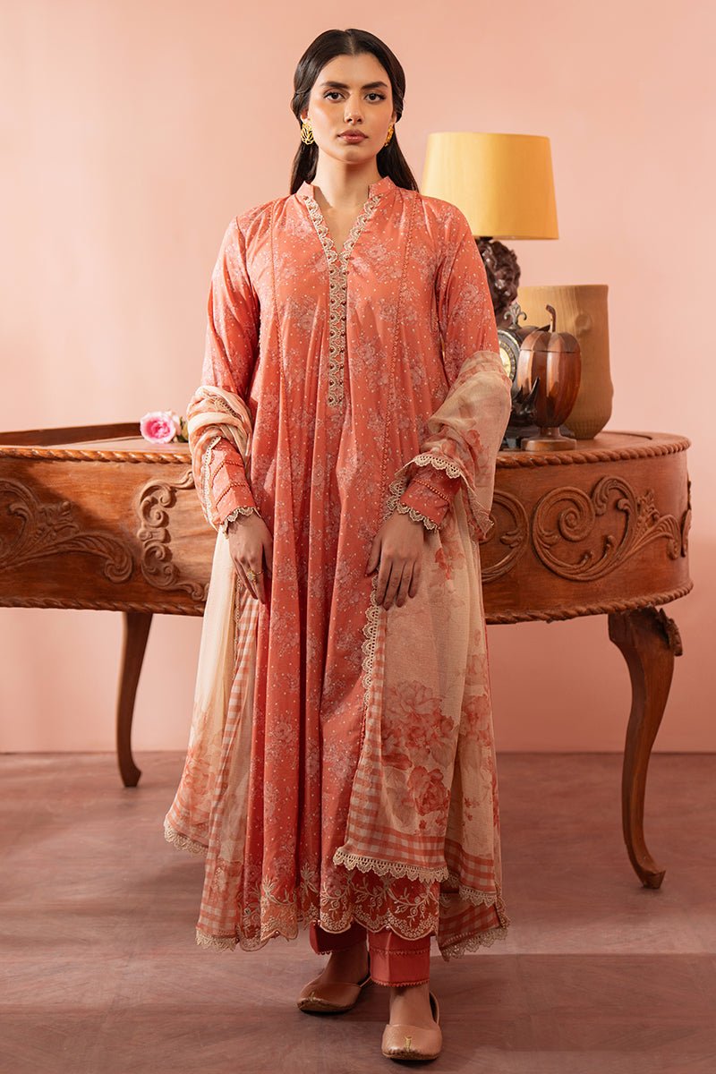 CROSS STITCH 3 PIECE EMBROIDERED CAMBRIC SUIT (0224RTSPRTCAM0109)