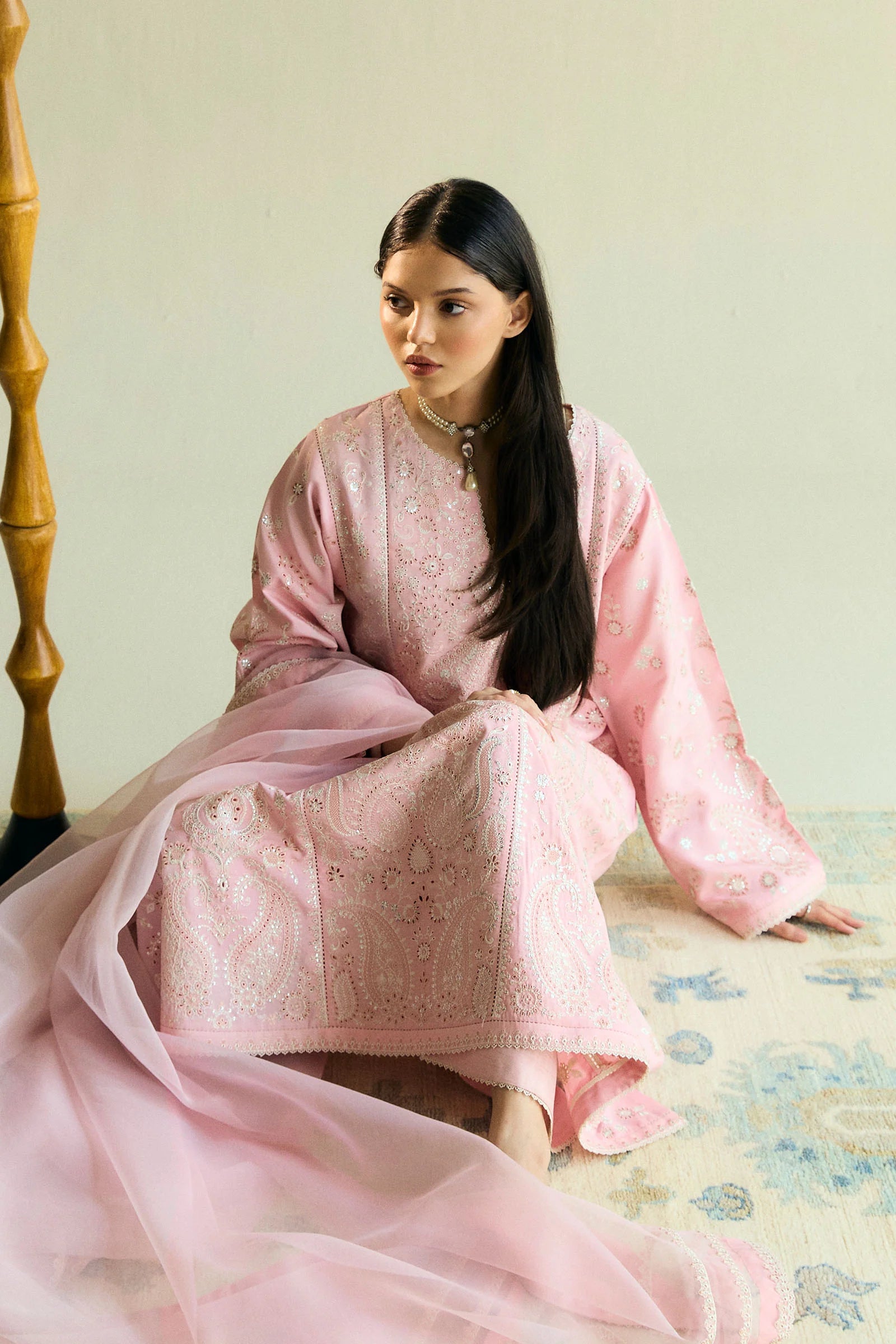 Zara Shahjahan 3Pc Embroidered Raw silk?Suit ZR25F0102