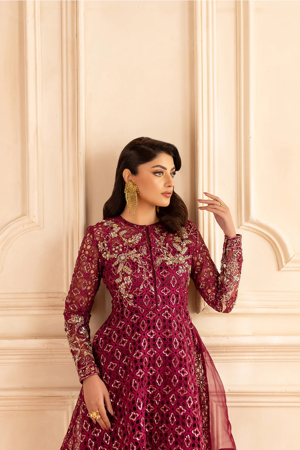 Vanya 3Pc Embroidered chiffon Suit ML-09 gulbuy.com