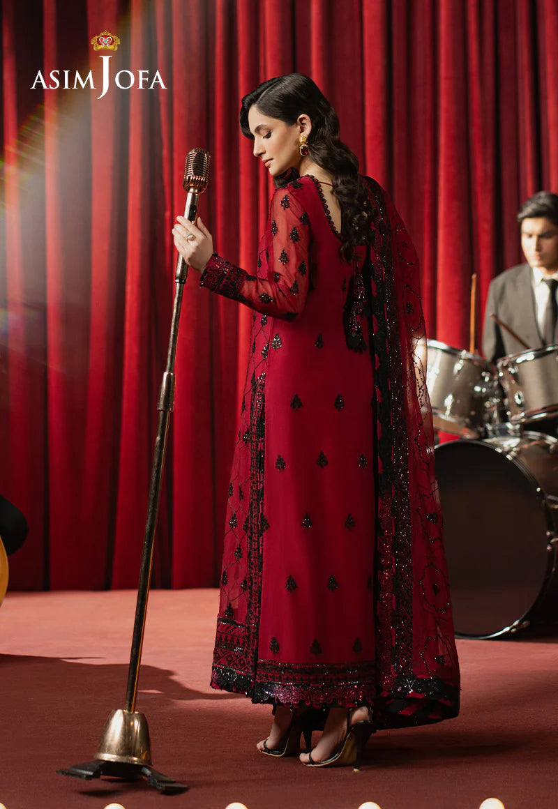 Asim Jofa 3Pc Embroidered Chiffon Suit AJPF-07 gulbuy.com