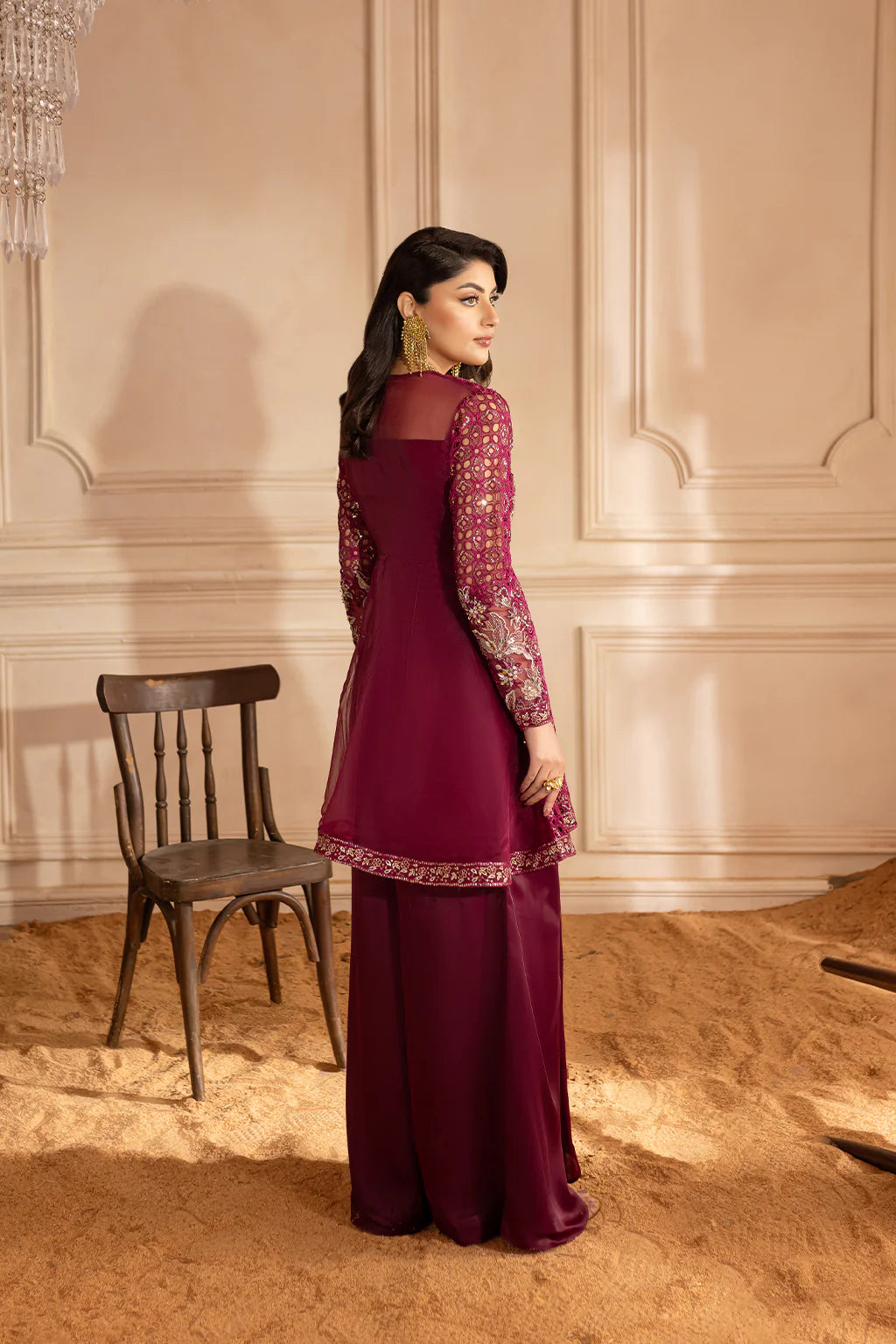 Vanya 3Pc Embroidered chiffon Suit ML-09 gulbuy.com