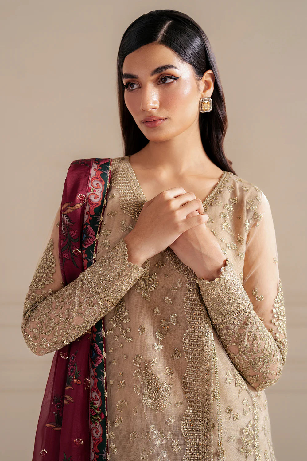 Jazmin 3Pc Embroidered Net Suit UN-4022 gulbuy.com