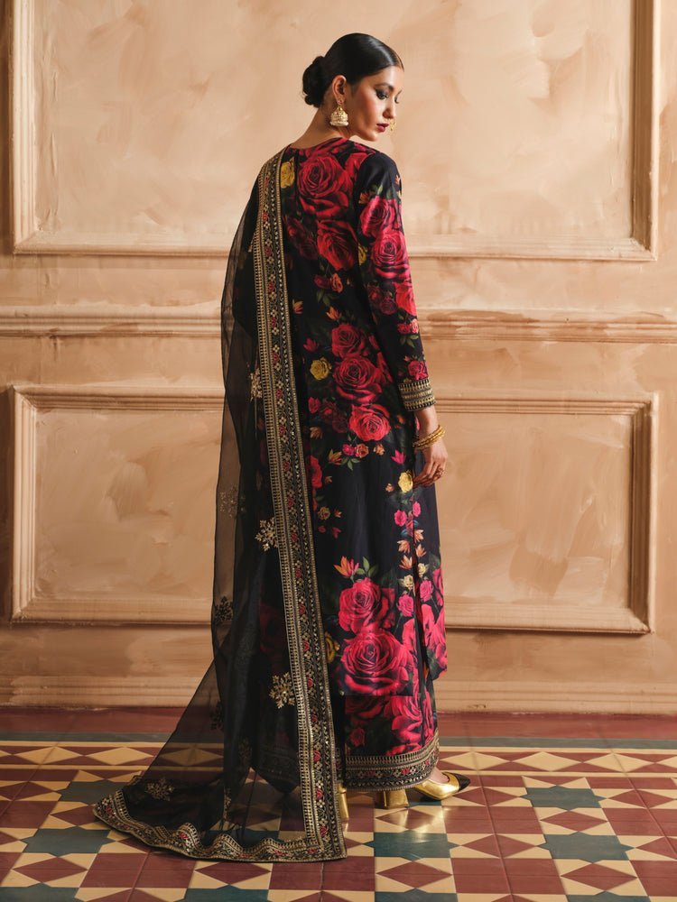 Trending Embroidered Lawn Kurta Dupatta Trouser (Deep Dusk)