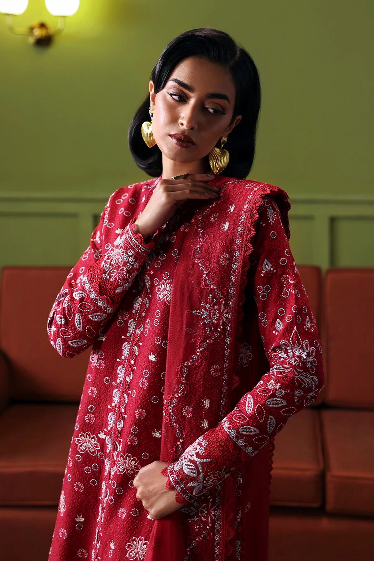 AFROZEH 3Pc Embroidered Lawn Suit Melodia gulbuy.com