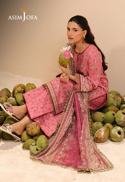 Asim Jofa 3Pc Printed Lawn Suit AJUBU-28 gulbuy.com