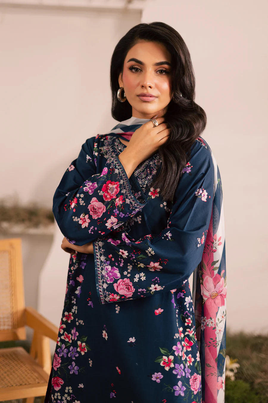 Batik 3Pc Embroidery Lawn Suit Amber gulbuy.com