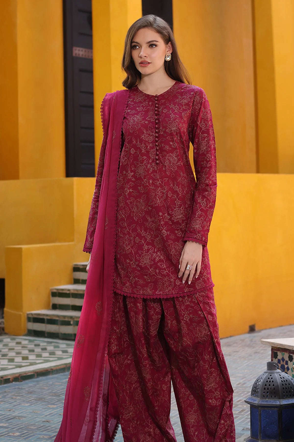 Gul Attire 3Pc Embroidered lawn Suit GA2035 gulbuy.com