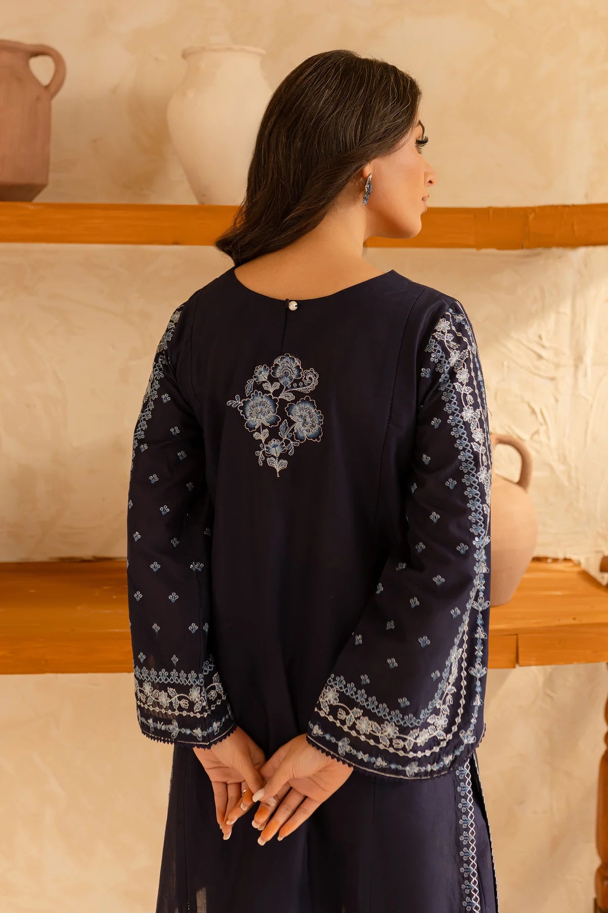 Batik 2Pc Embroidered Lawn Suit Blue Indigo gulbuy.com