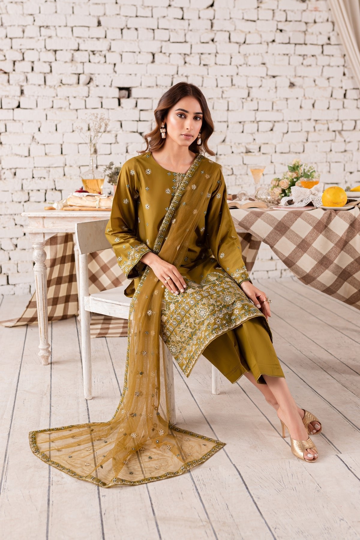 Batik 3Pc Embroidered Lawn Suit (Livia-3Pc)