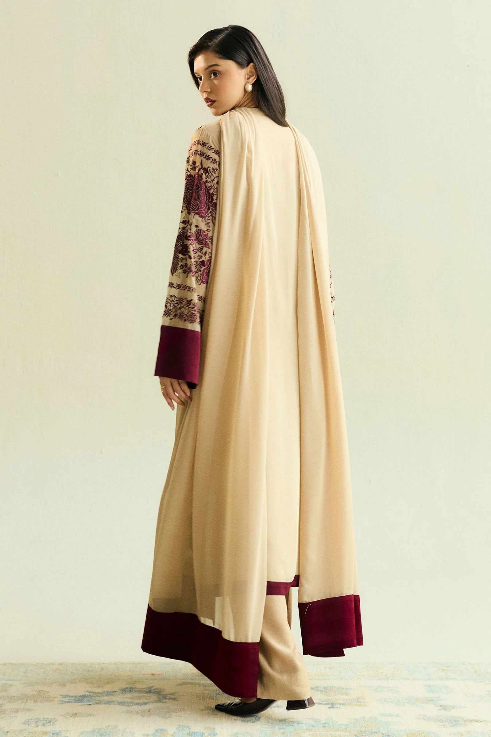 Zara Shahjahan 3Pc Raw silk?Lawn Suit ZR25F0109