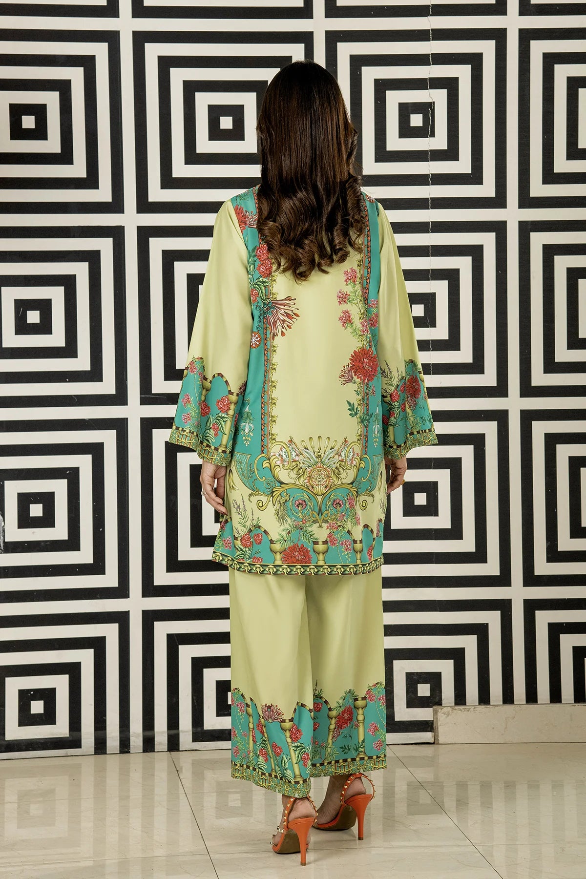 Be Yourself 2Pc Printed Cotton Silk Suit BA-019 gulbuy.com