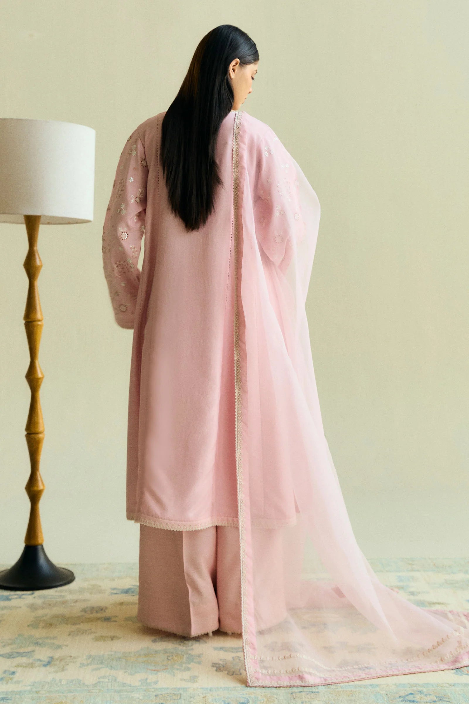 Zara Shahjahan 3Pc Embroidered Raw silk?Suit ZR25F0102