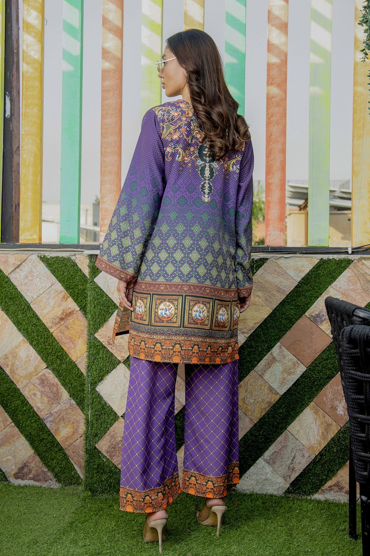 Be Yourself 2Pc Printed Cotton Silk Suit BA-026 gulbuy.com
