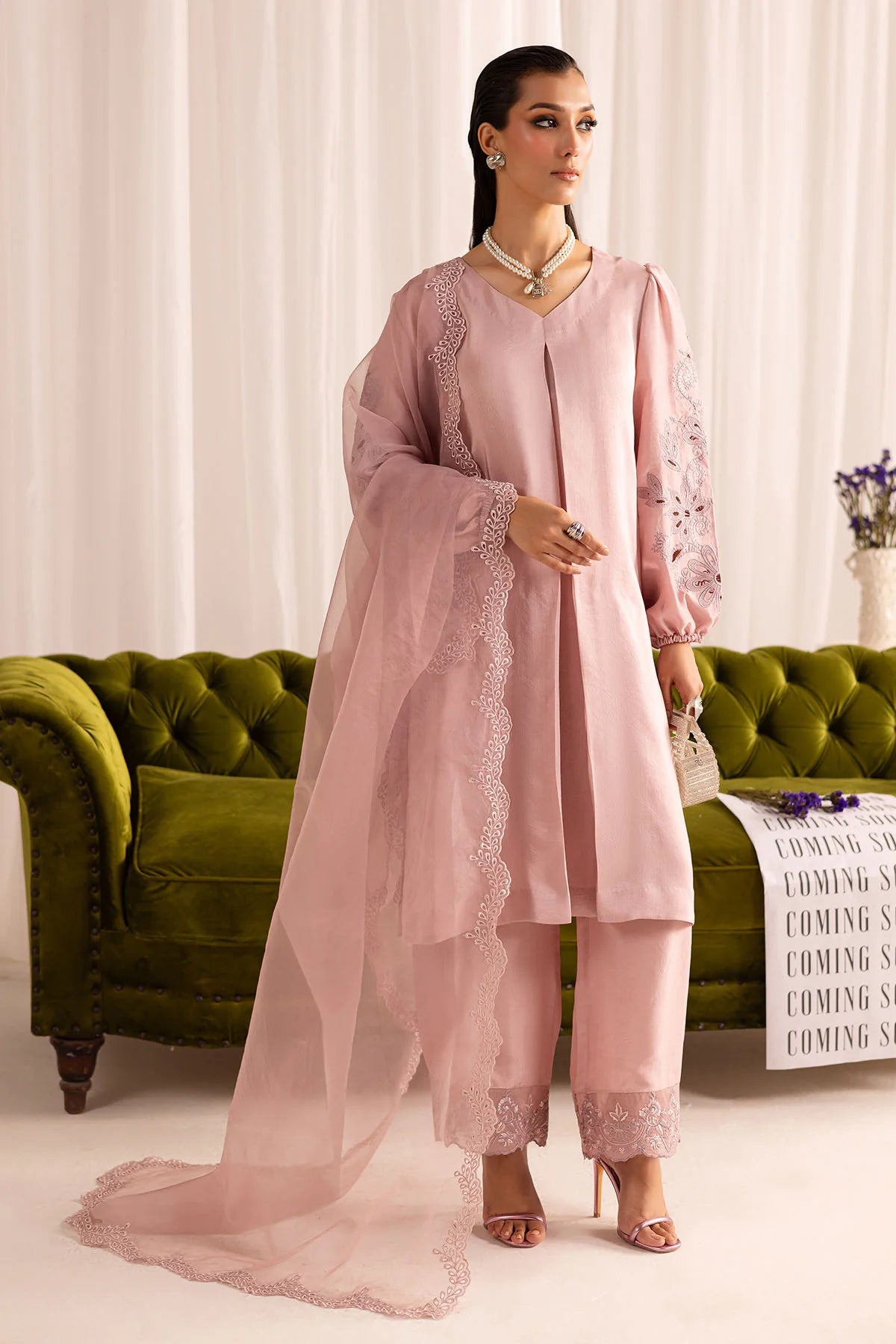 Nureh 3Pc Embroidered Silk Suit NP-651 gulbuy.com