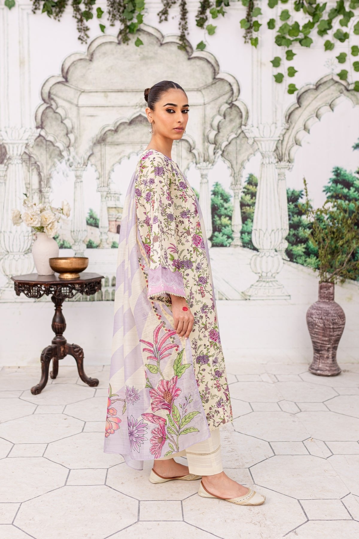 Batik 3Pc Printed Lawn Suit (Lime-Gardenia-3Pc)