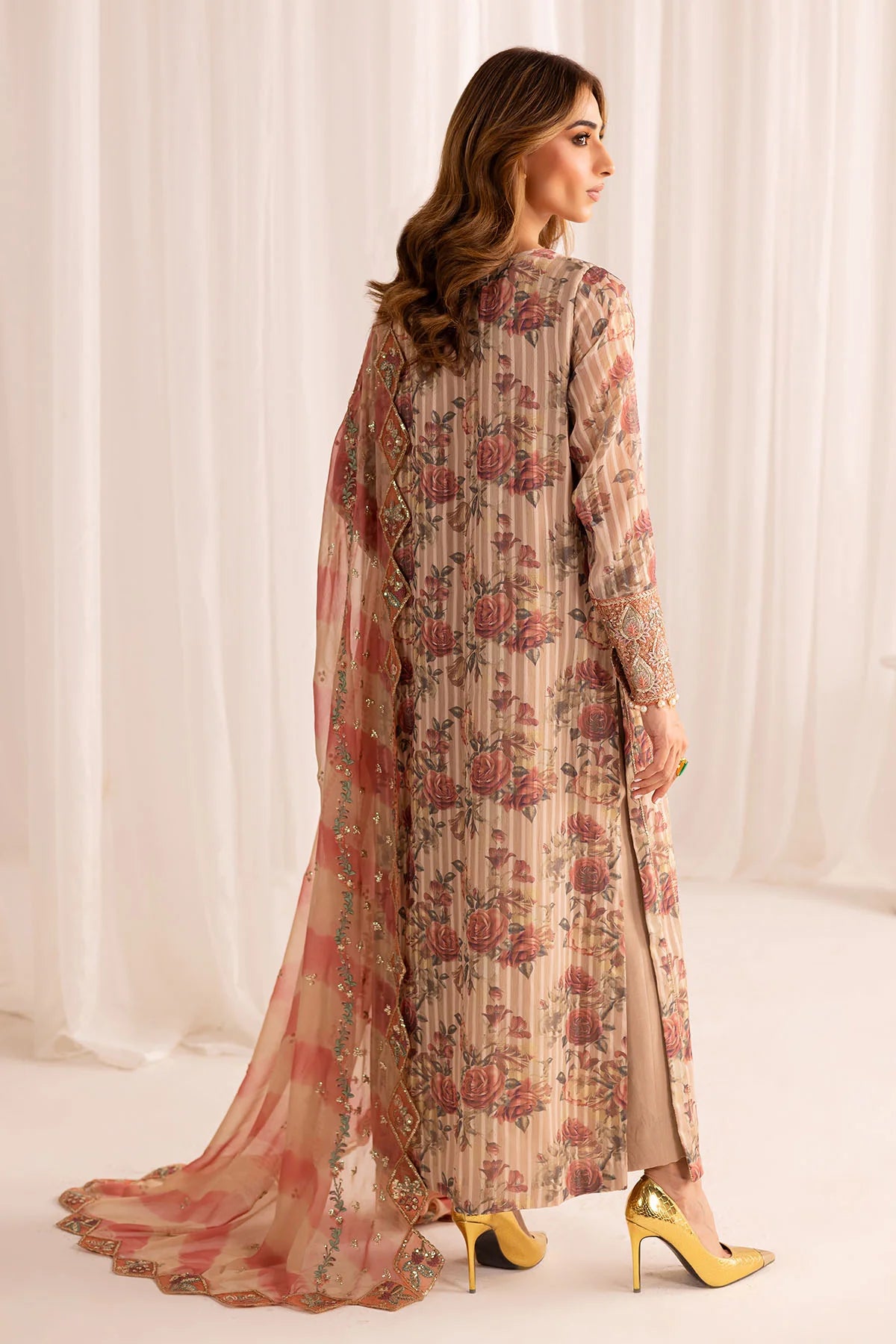 Nureh 3Pc Embroidered Chiffon Suit NP-658 gulbuy.com