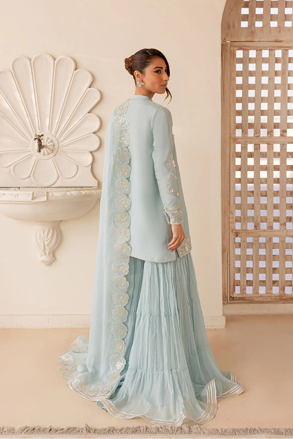 Vanya 3Pc Embroidered Chiffon Suit VR-04 gulbuy.com