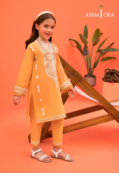 Asim Jofa 2Pc Embroidered CAMBRIC Kids Suit AJKC-07 gulbuy.com