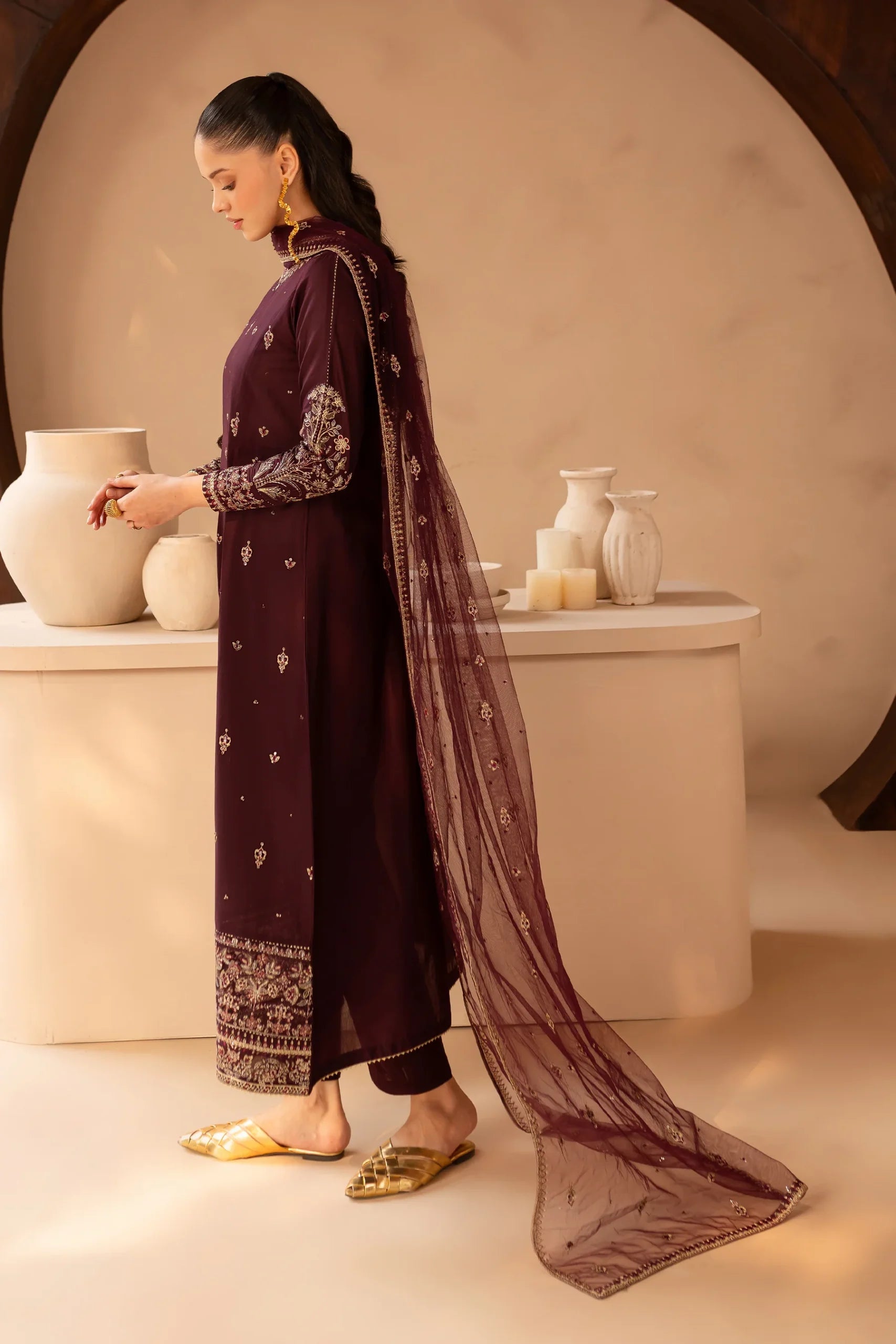 Batik 3Pc Embroidered Lawn Suit Mystic Haze gulbuy.com
