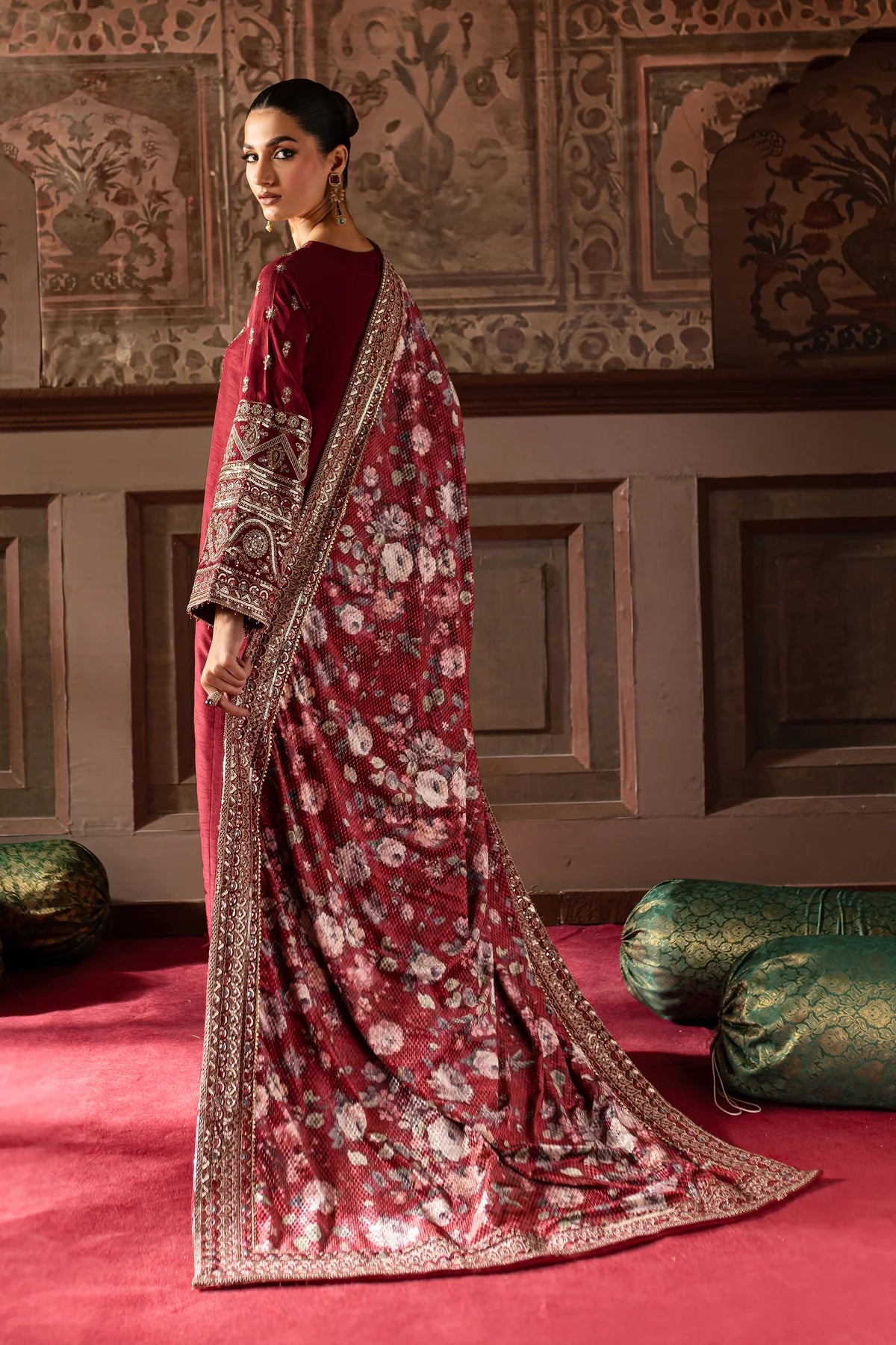 Batik 3Pc Embroidered Raw Silk Suit Noor Jehan gulbuy.com