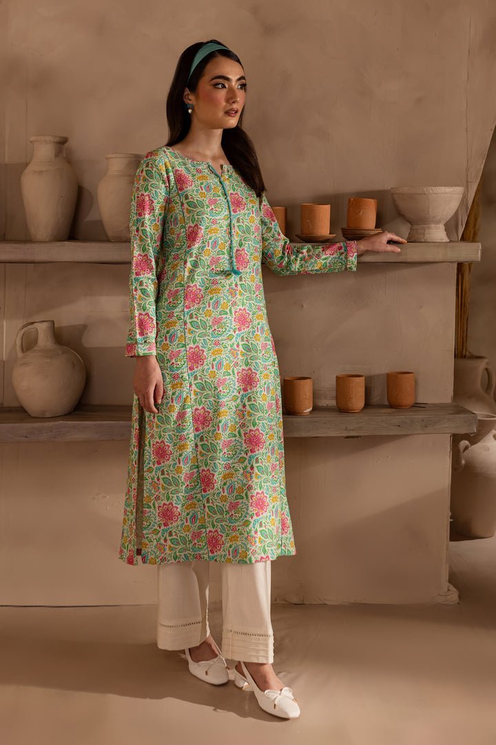 Batik 2Pc Printed Khaddar Dress Blue Pearl gulbuy.com