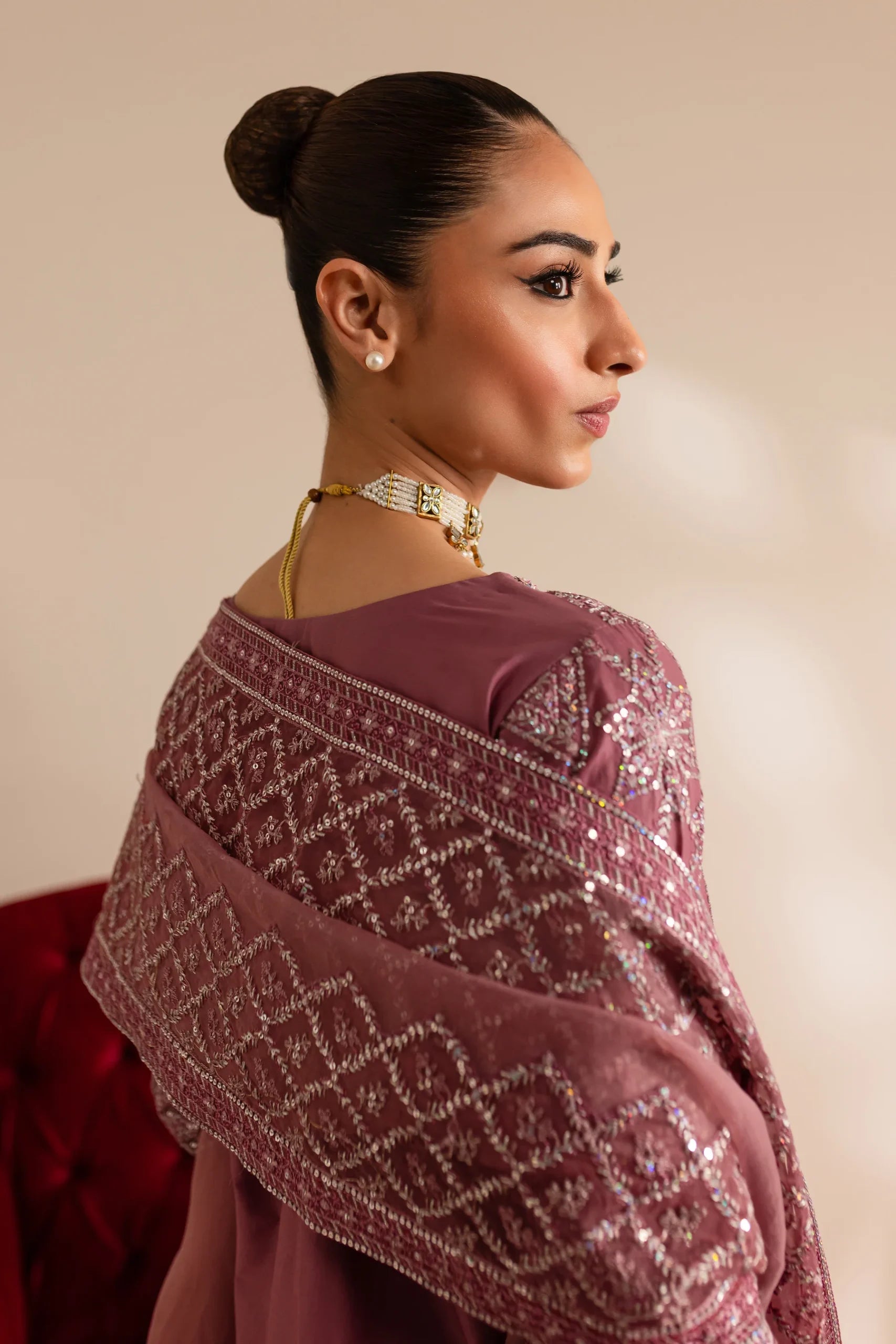 Batik 3Pc Embroidered Lawn Suit Blush Mauve gulbuy.com