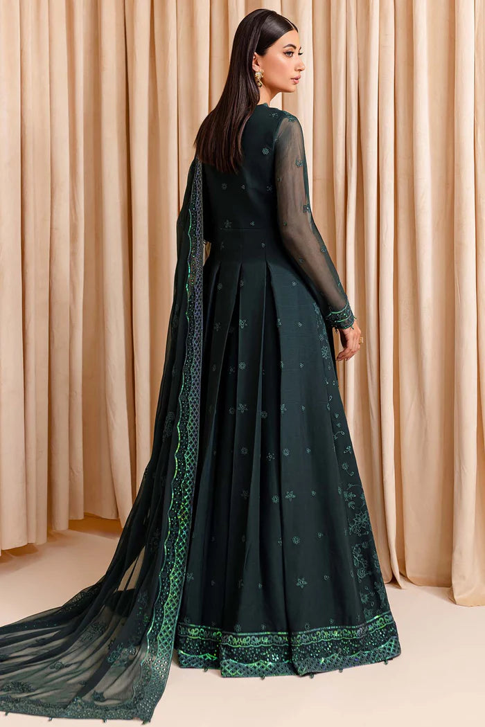 Farasha 3Pc Embroidered Chiffon Suit Enchanted Sage gulbuy.com