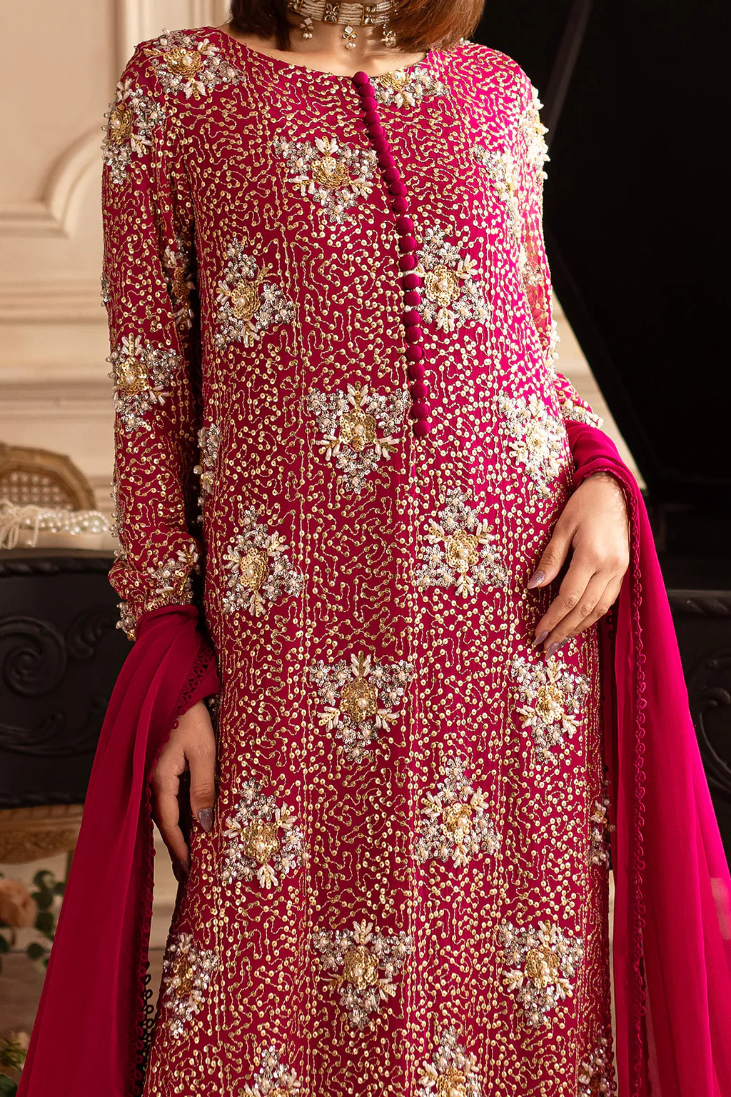 Vanya 3Pc Embroidered chiffon Suit ML-01 gulbuy.com