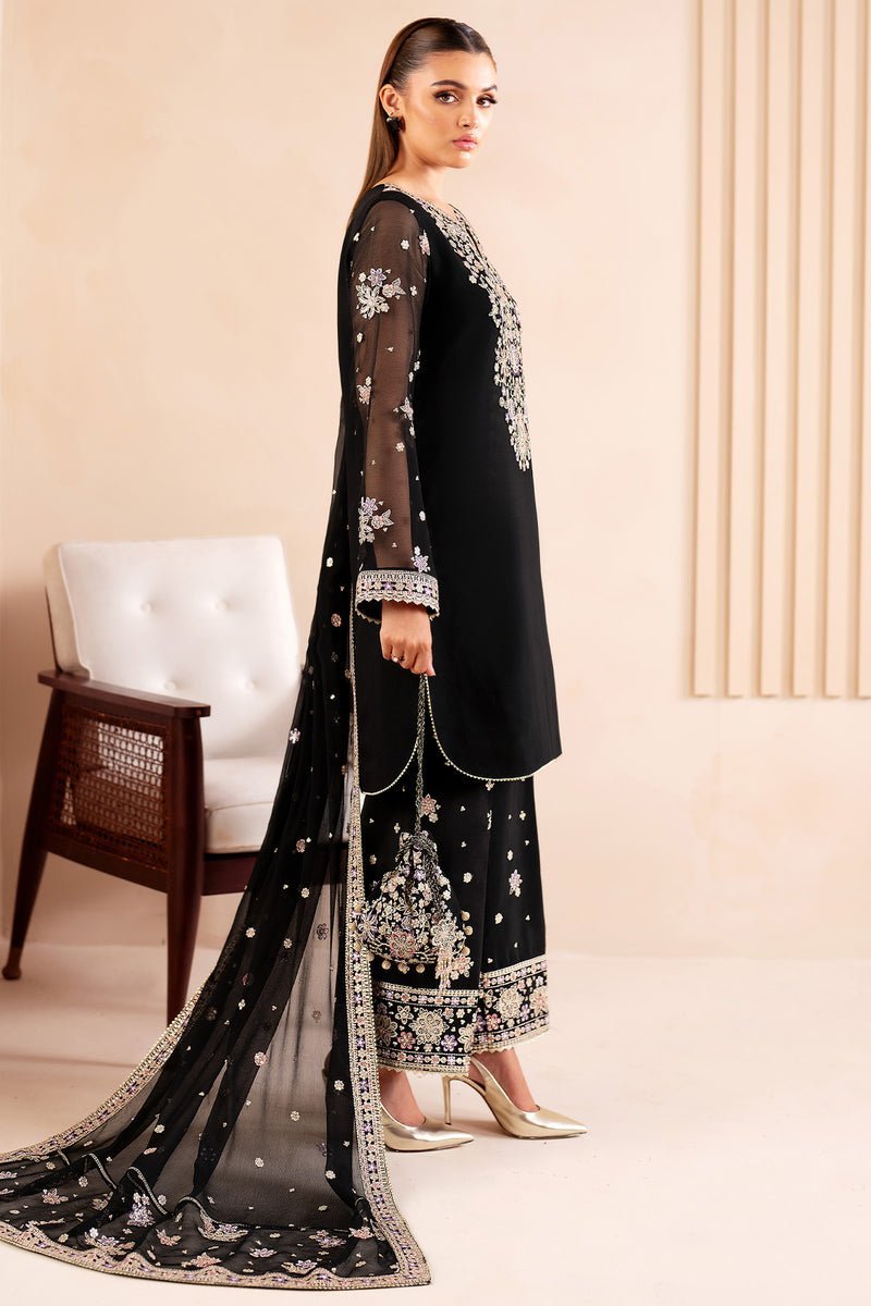 Farasha 3Pc Embroidered Chiffon Suit Splash gulbuy.com