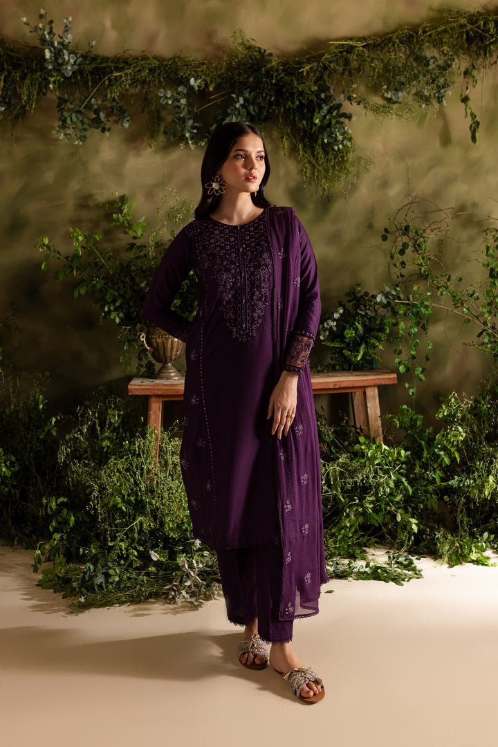 Batik 3Pc Embroidered Lawn Suit (Purple-Felix-3Pc)