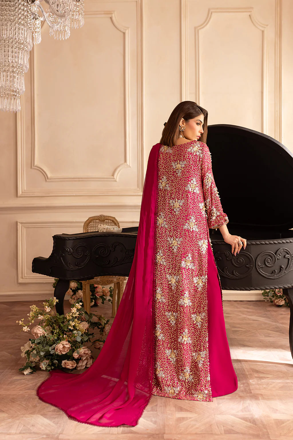 Vanya 3Pc Embroidered chiffon Suit ML-01 gulbuy.com