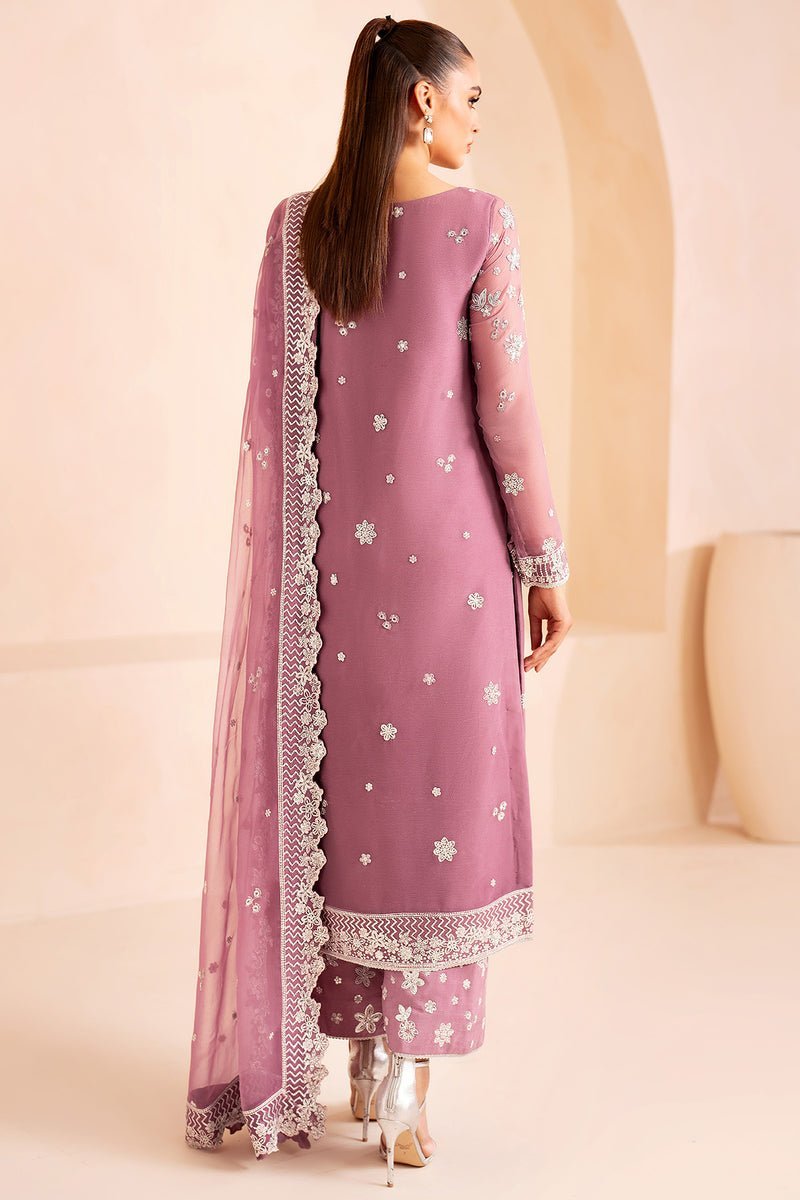 Farasha 3Pc Embroidered Chiffon Suit Aether gulbuy.com