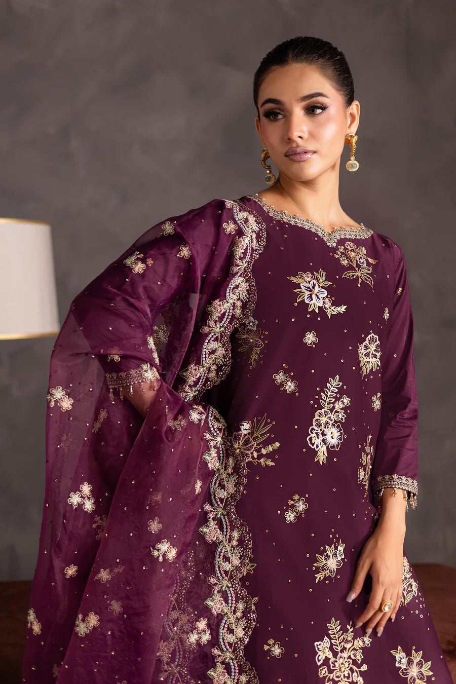 Batik 3Pc Embroidered Cotton Suit Bliz gulbuy.com