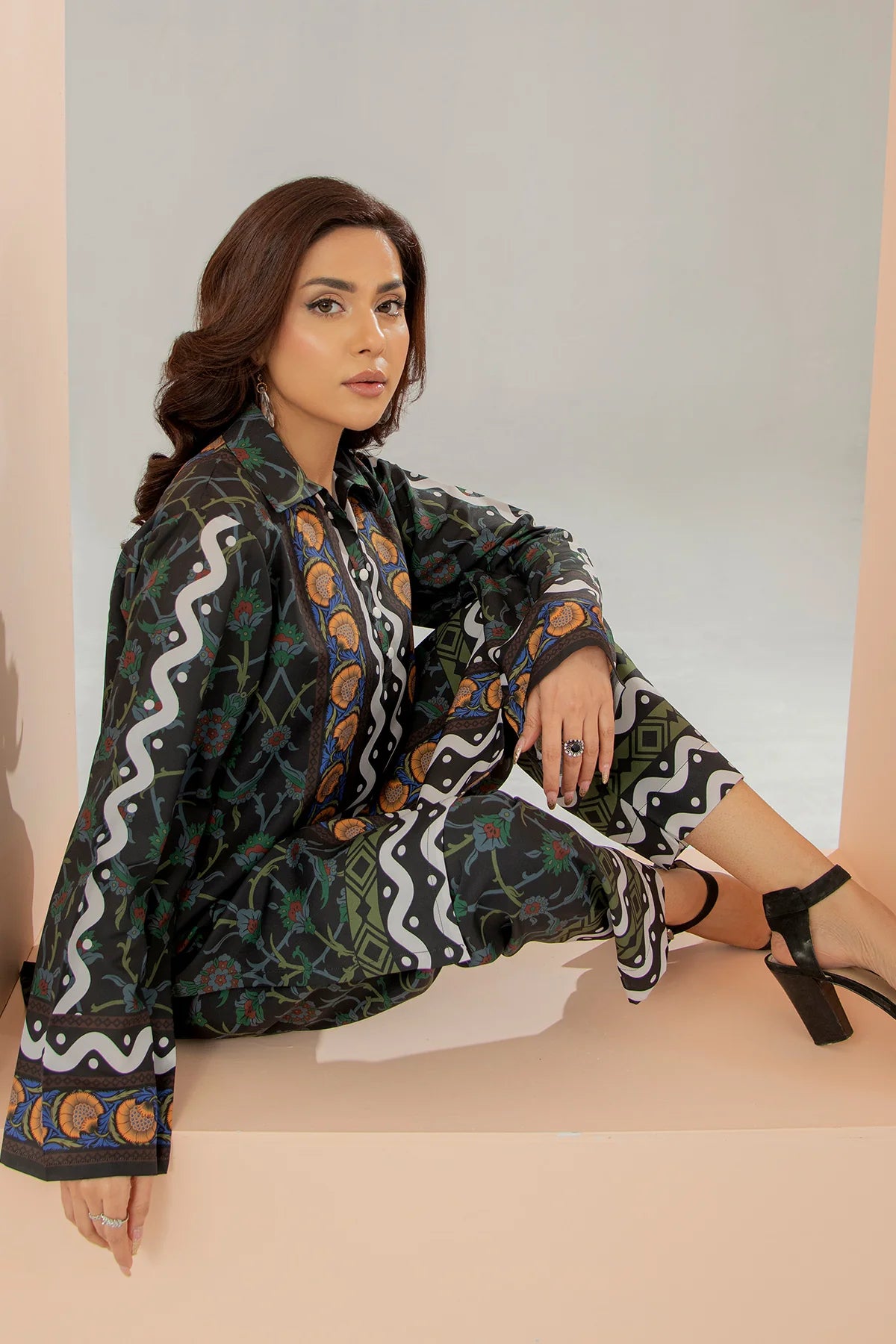 Be Yourself 2Pc Printed Cotton Silk Suit BA-011 gulbuy.com