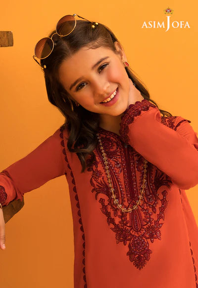 Asim Jofa 2Pc Embroidered CAMBRIC Kids Suit AJKC-11 gulbuy.com