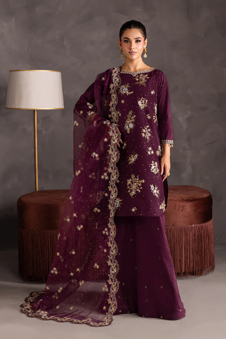 Batik 3Pc Embroidered Cotton Suit Bliz XL gulbuy.com