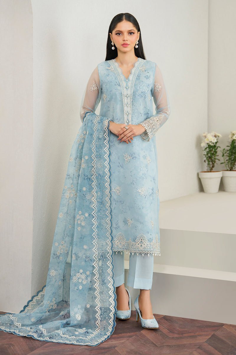 BAROQUE 3PC EMBROIDERED ORGANZA SUIT (BQU-UF-D522)