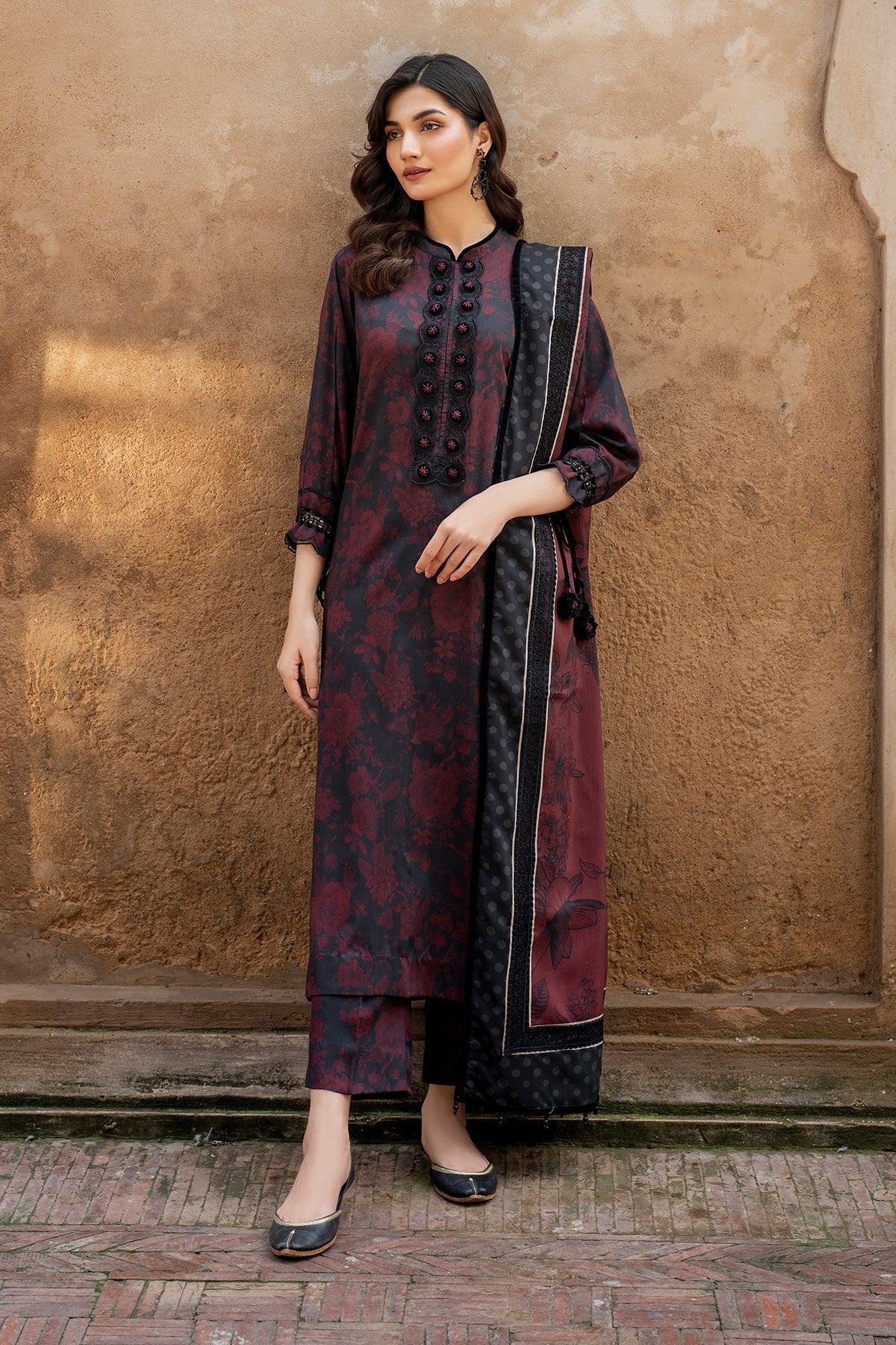 BAROQUE 3PC EMBROIDERED VISCOSE UF-741