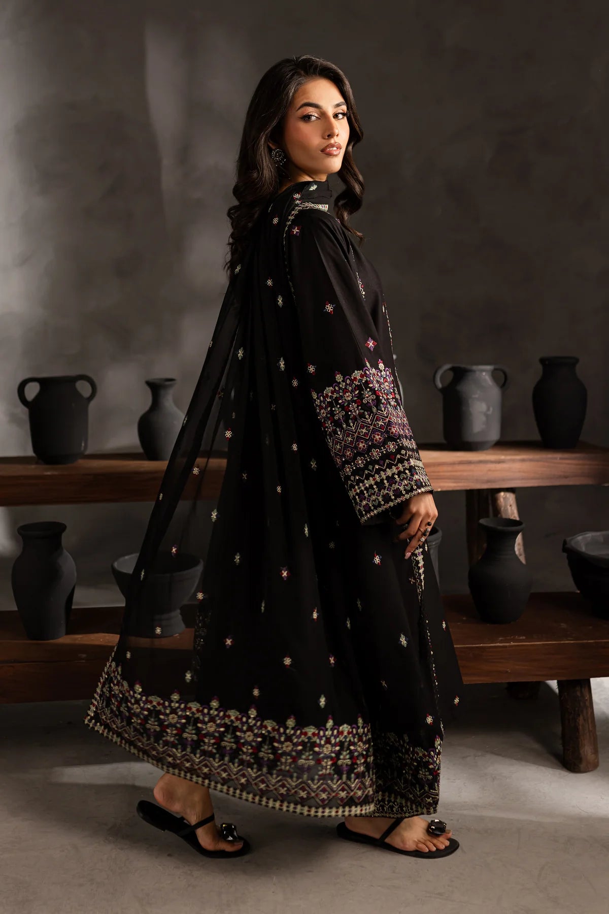 Batik 3Pc Embroidered karandi?Suit Mosaic gulbuy.com