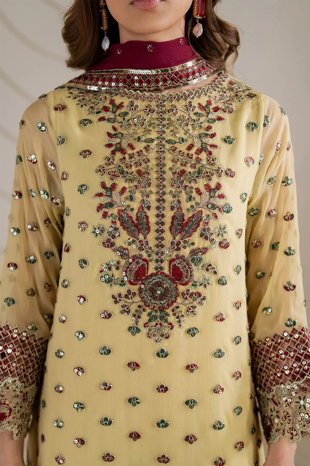 Iznik 3Pc Embroidered Chiffon Suit CC-61 gulbuy.com