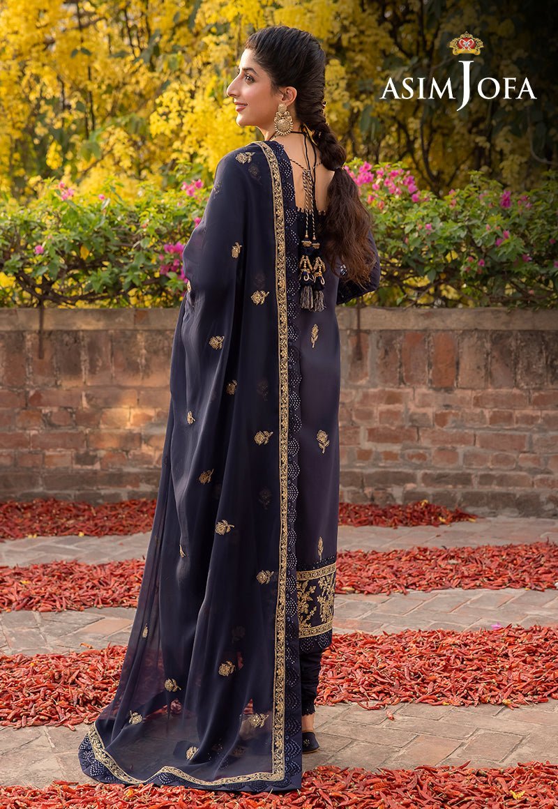 ASIM JOFA 3 PIECE EMBROIDERED SILK SUIT (AJSW-15) gulbuy.com