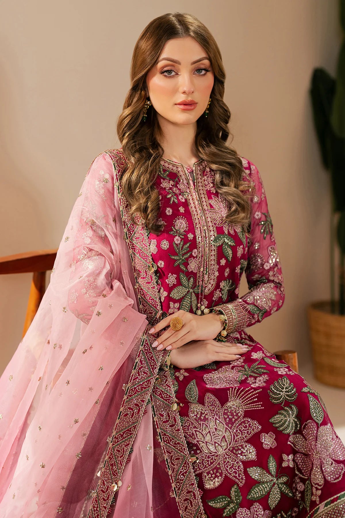 Jazmin 3Pc Embroidered Chiffon Suit WF'25-03 gulbuy.com