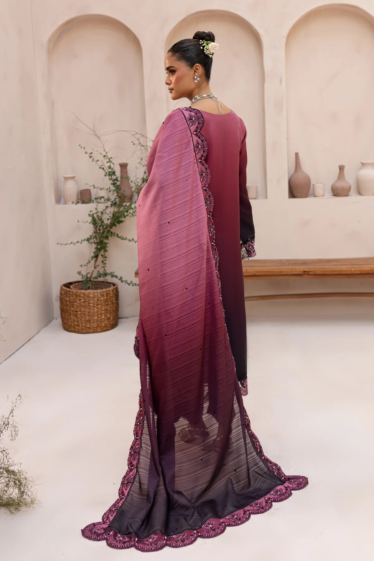 Batik 3Pc Embroidered Organza Suit Magnolia gulbuy.com