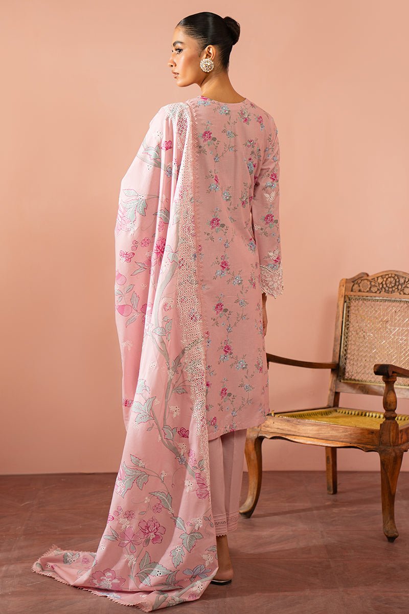 CROSS STITCH 3 PIECE EMBROIDERED CAMBRIC SUIT (0224RTSPRTCAM0102)