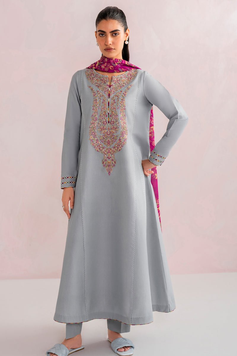JAZMIN 3 PIECE EMBROIDERED LAWN SUIT (USE-9090)